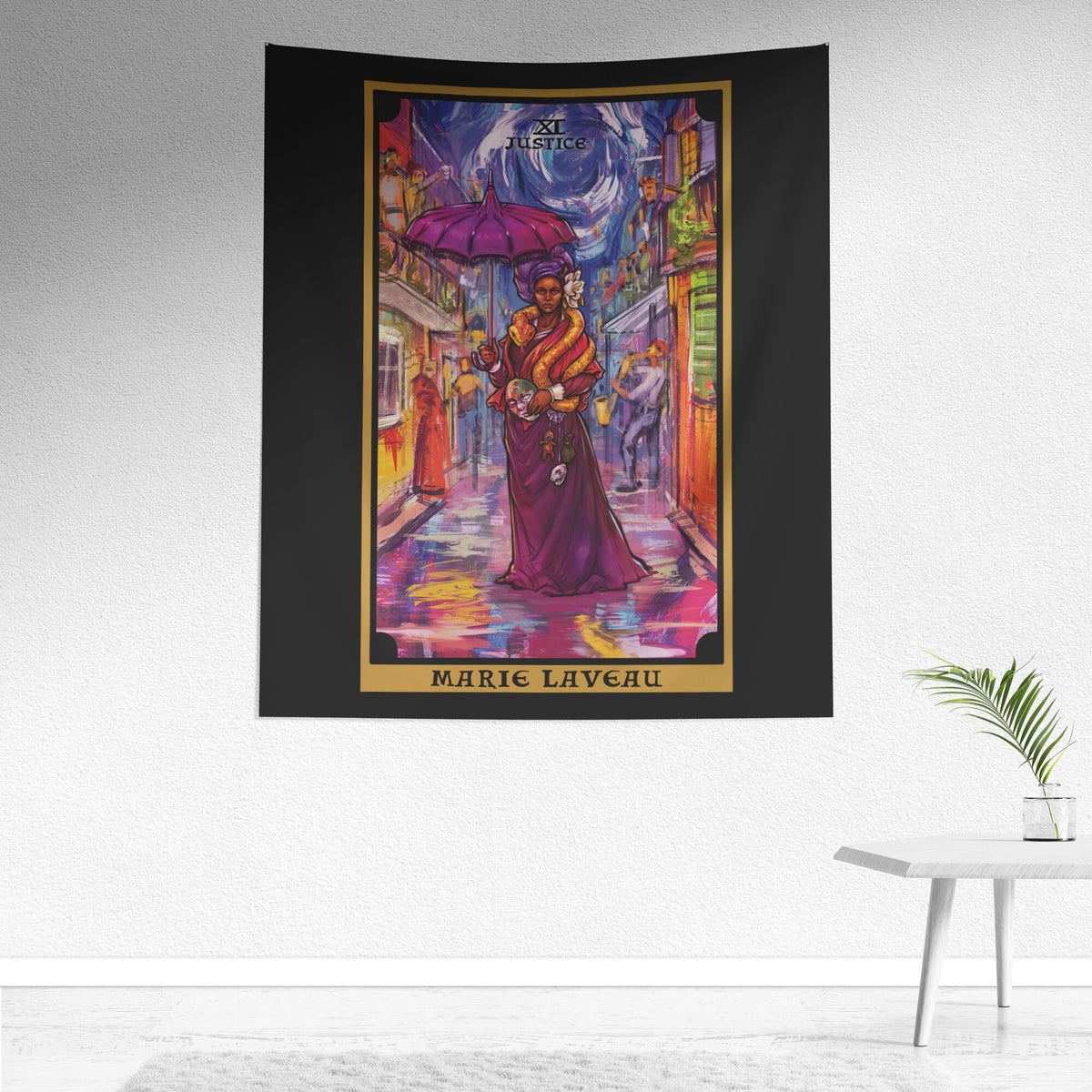 Marie Laveau Justice Tarot Card Tapestry