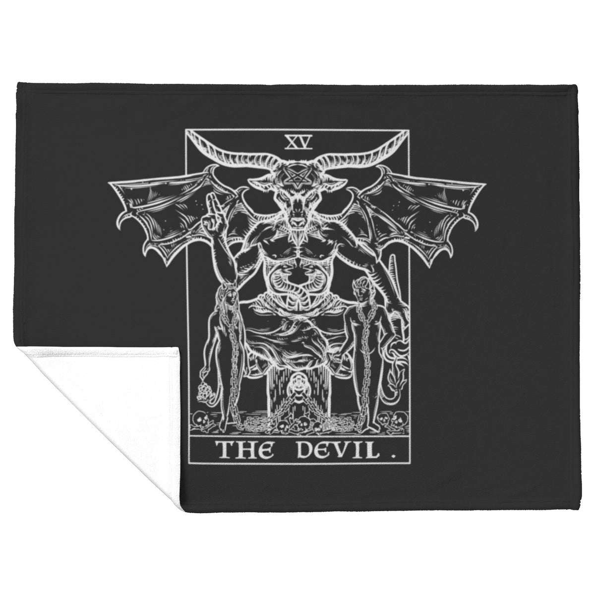 vaultroom × nqrse DEVIL BLANKET The Devil Tarot Card Blanket Baphomet Blanket Occult Home Decor