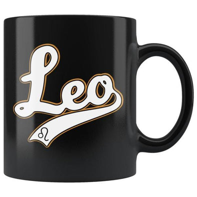 teelaunch Drinkware 11oz Leo - Baseball Style Black Coffee Mug