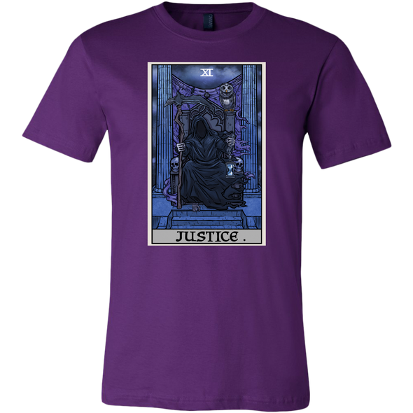 teelaunch T-shirt Canvas Mens Shirt / Team Purple / S Justice Tarot Card - Ghoulish Edition Unisex T-Shirt