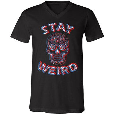 teelaunch T-shirt Canvas Mens V-Neck / Black / S Stay Weird Unisex V-Neck
