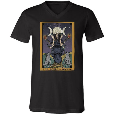 teelaunch T-shirt Canvas Mens V-Neck / Black / S The Goddess Hecate In Tarot Unisex V-Neck