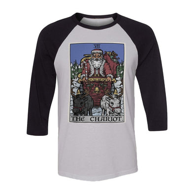 teelaunch T-shirt Canvas Unisex 3/4 Raglan / White/Black / S The Chariot - Christmas Edition Raglan