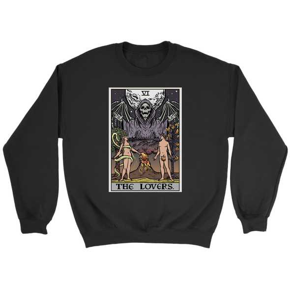 teelaunch T-shirt Crewneck Sweatshirt / Black / S The Lovers In Tarot Unisex Sweatshirt