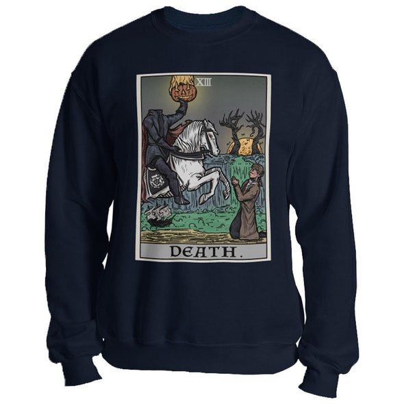 teelaunch T-shirt Crewneck Sweatshirt / Navy / S Death Tarot Card Unisex Sweatshirt