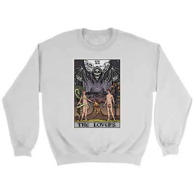 teelaunch T-shirt Crewneck Sweatshirt / White / S The Lovers In Tarot Unisex Sweatshirt