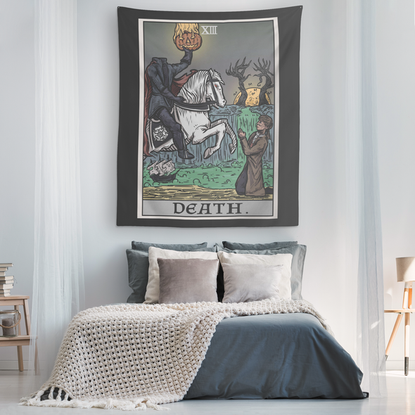 teelaunch Tapestries Death Tarot Card - Ghoulish Edition Tapestry
