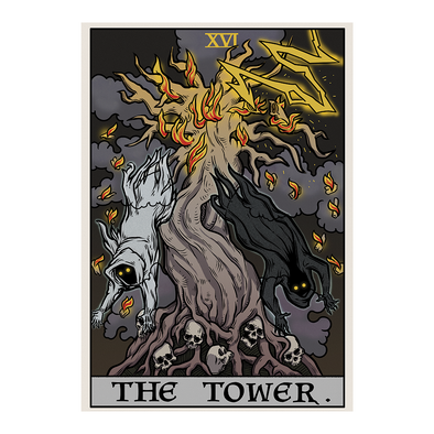 The Ghoulish Garb Design The Tower Tarot Card - Ghoulish Edition