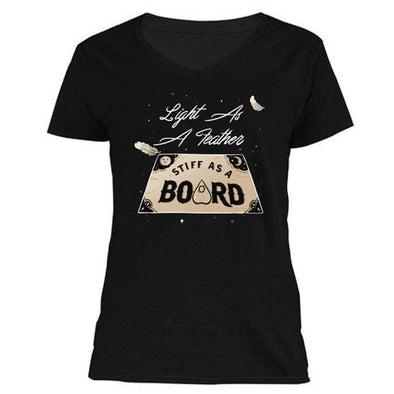 The Ghoulish Garb V-Necks S Light As A Feather Stiff As A Board Women's V-Neck