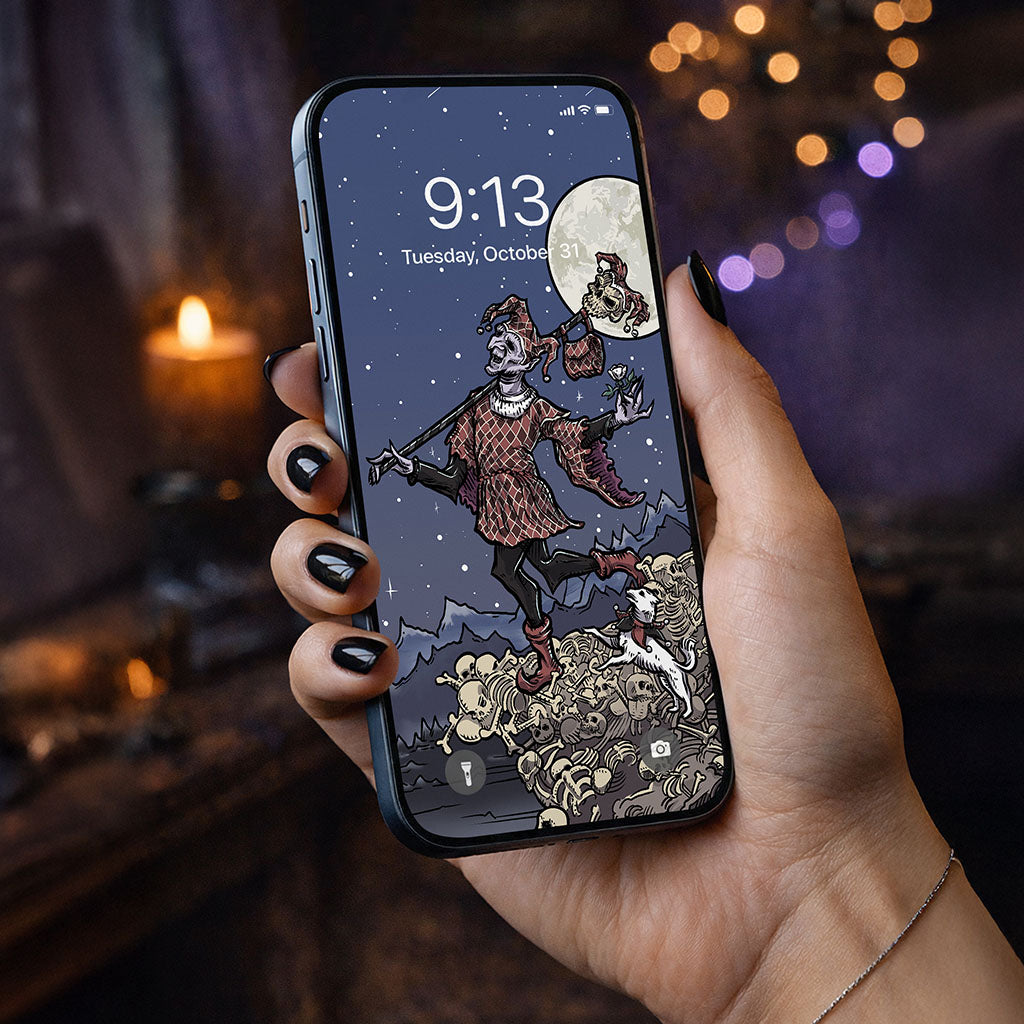 The Fool Terror Tarot Card Phone Wallpaper