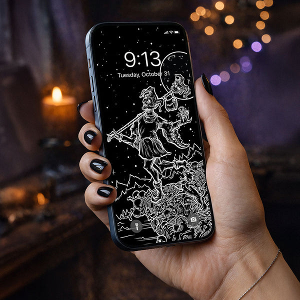The Fool Terror Tarot Card Phone Wallpaper — Shadow Edition