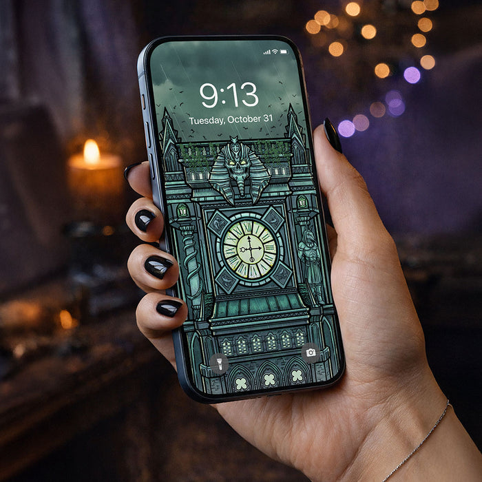 Wheel of Fortune Terror Tarot Card Phone Wallpaper