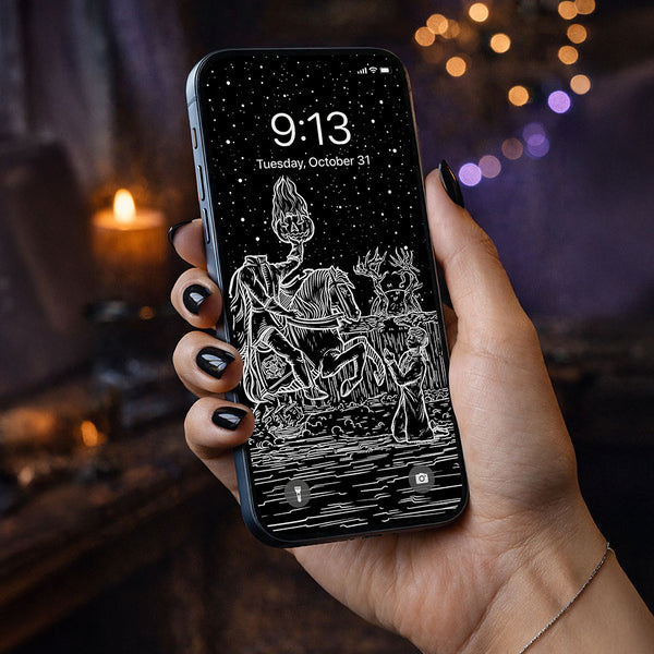 Death Terror Tarot Card Phone Wallpaper — Shadow Edition