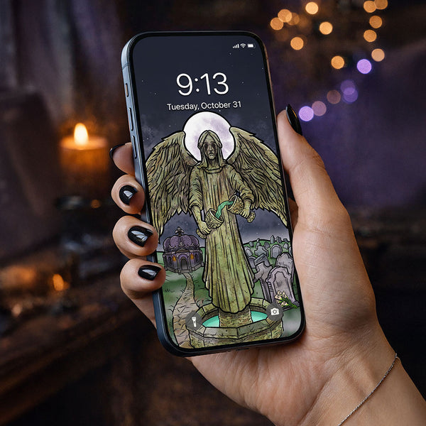 Temperance Terror Tarot Card Phone Wallpaper — Original Edition