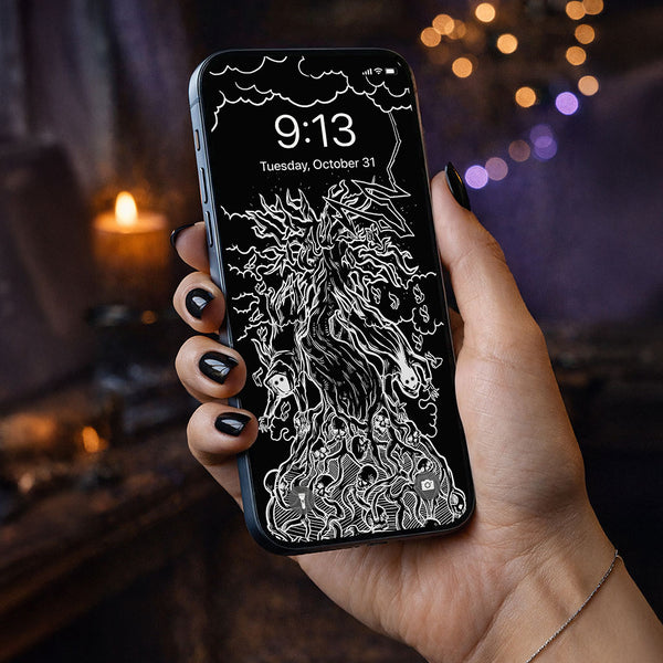 The Tower Terror Tarot Card Phone Wallpaper — Shadow Edition