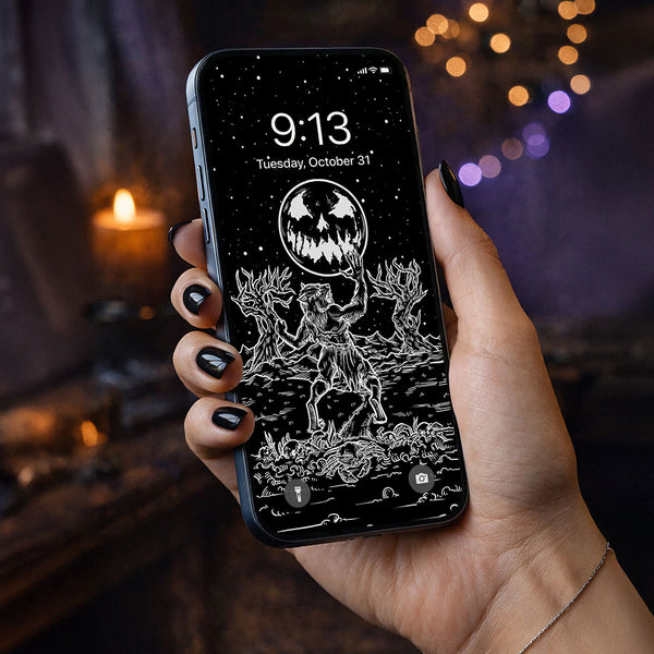 The Moon Terror Tarot Card Phone Wallpaper — Shadow Edition