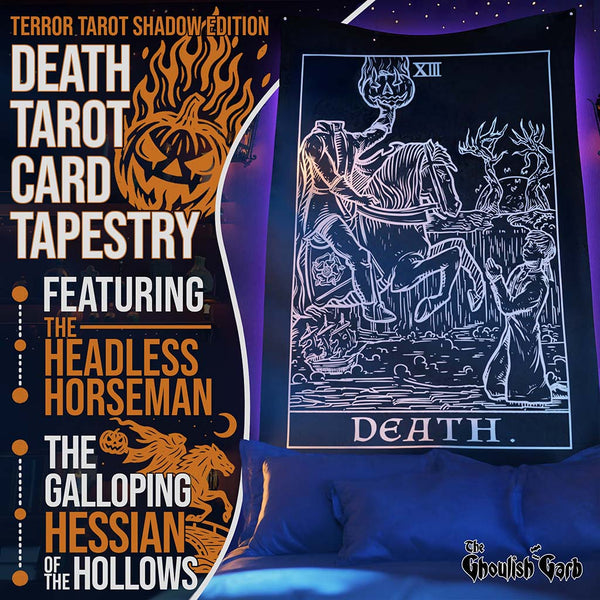 Death Terror Tarot Card Tapestry — Shadow Edition