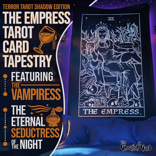 The Empress Terror Tarot Card Tapestry — Shadow Edition
