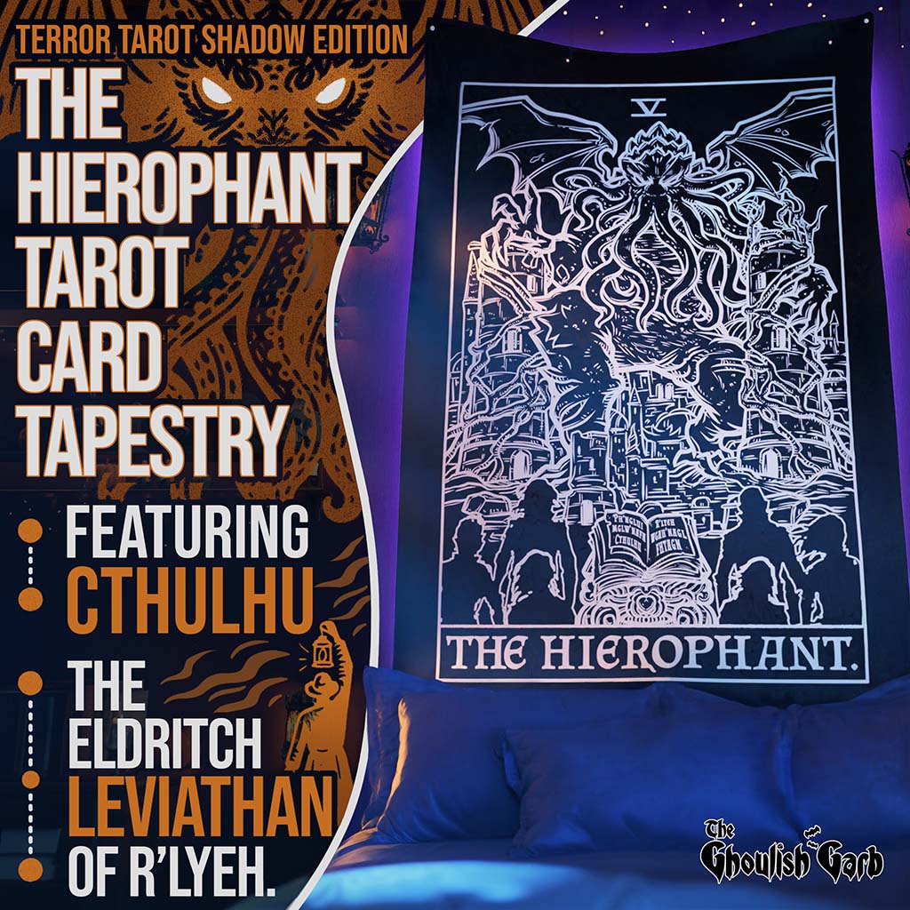 The Hierophant Terror Tarot Card Tapestry