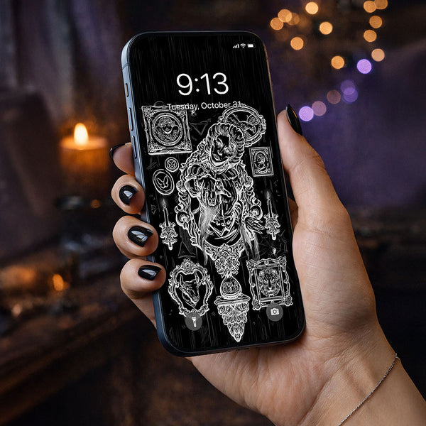 The World Terror Tarot Card Phone Wallpaper — Shadow Edition