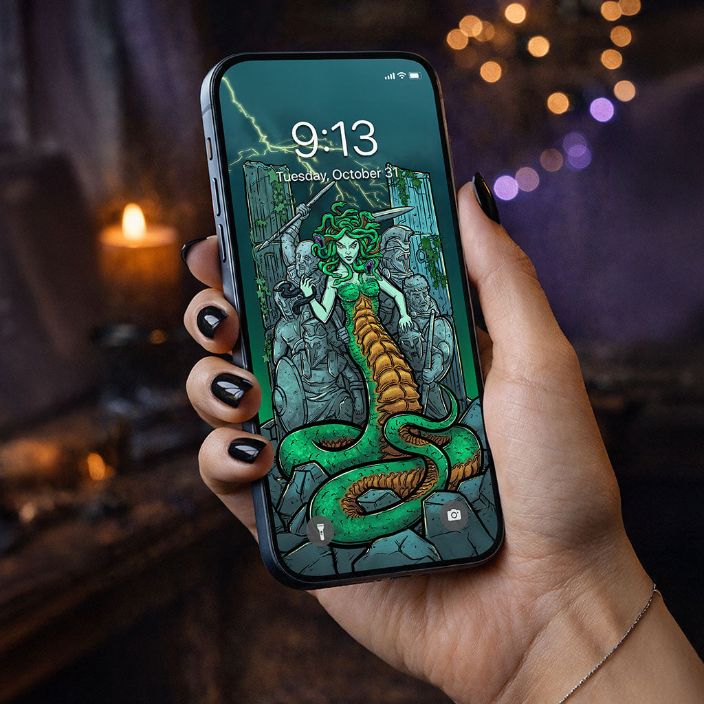 The High Priestess Terror Tarot Card Phone Wallpaper