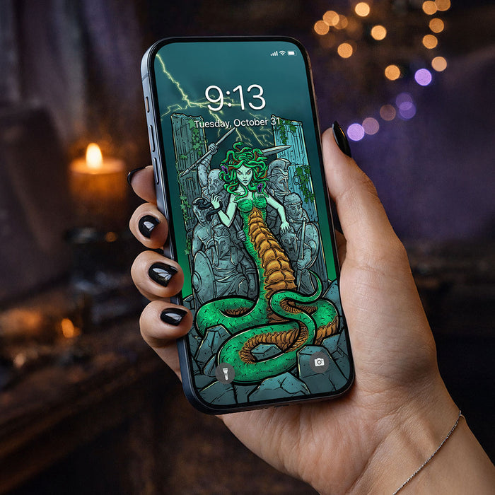 The High Priestess Terror Tarot Card Phone Wallpaper