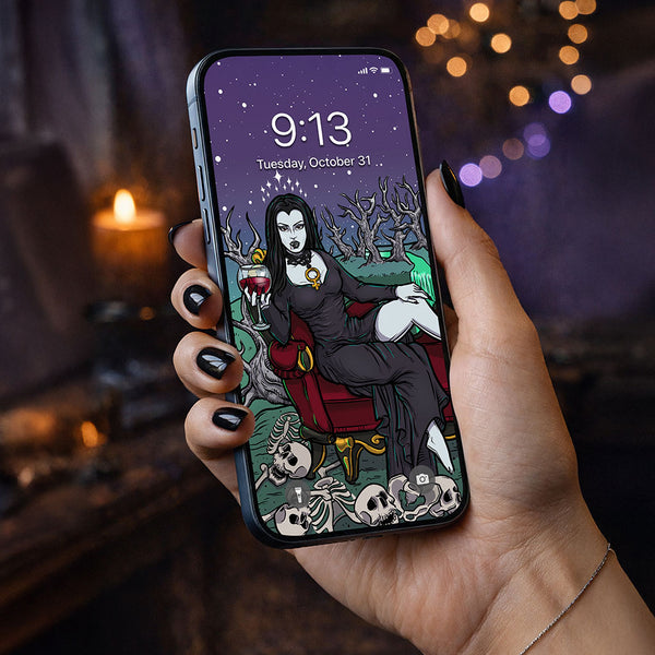 The Empress Terror Tarot Card Phone Wallpaper — Original Edition