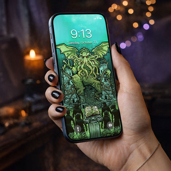 The Hierophant Terror Tarot Card Phone Wallpaper — Original Edition