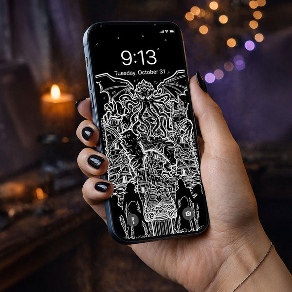 The Hierophant Terror Tarot Card Phone Wallpaper — Shadow Edition