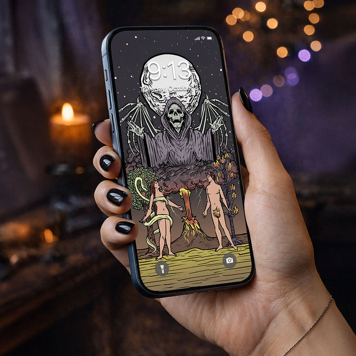 The Lovers Terror Tarot Card Phone Wallpaper
