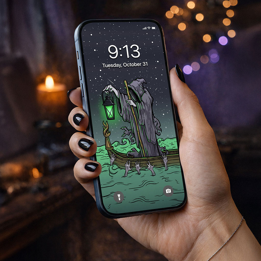 The Hermit Terror Tarot Card Phone Wallpaper