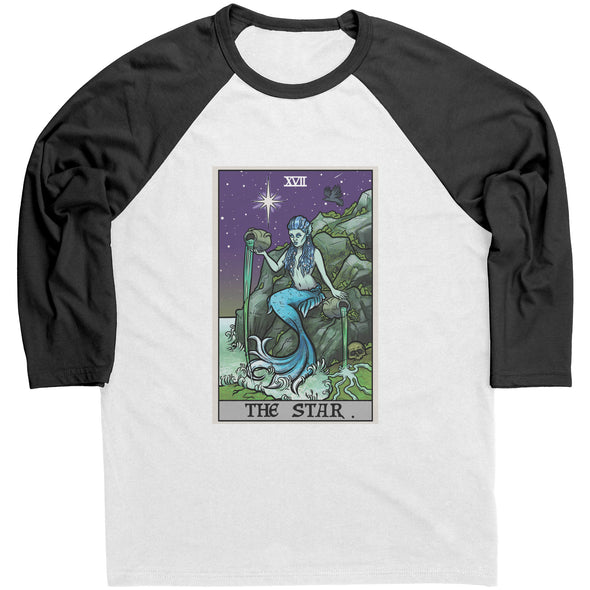 The Star Terror Tarot Raglan White w/ Black Sleeves