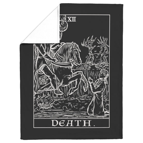 Death Tarot Card Blanket Black & White