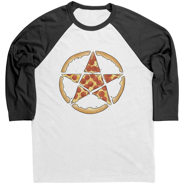 Pizza Pentagram Pentacle Raglan T-Shirt