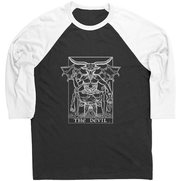 The Devil Tarot Card Raglan Baseball Tee Shirt