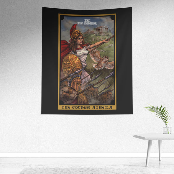 The Goddess Athena The Emperor Tarot Card Tapestry