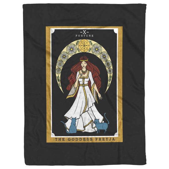The Goddess Freyja Fortune Tarot Card Blanket
