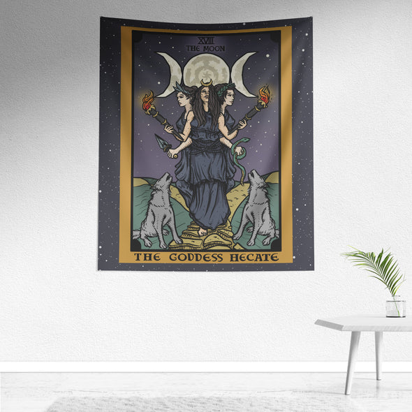 The Goddess Hecate In The Moon Tarot Card Tapestry