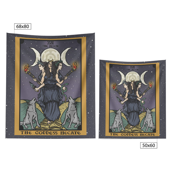 The Goddess Hecate In The Moon Tarot Card Tapestry