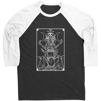 The Goddess Hecate The Moon Tarot Black and White Raglan Tee