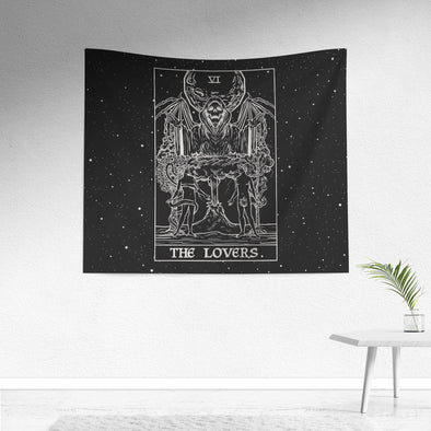 The Lovers Tarot Card Gay Pride Tapestry Shadow Edition