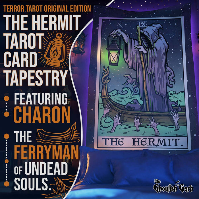 The Hermit Terror Tarot Card Tapestry
