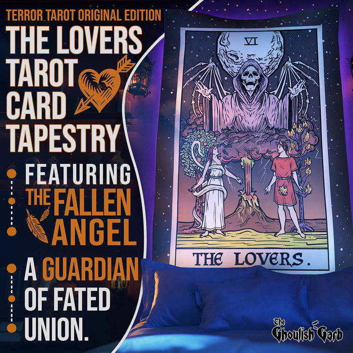 The Lovers Terror Tarot Card Tapestry