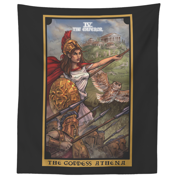 The Goddess Athena The Emperor Tarot Card Tapestry
