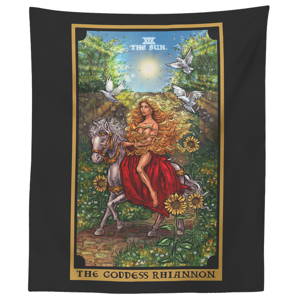 The Goddess Rhiannon In The Sun Tarot Card Tapestry