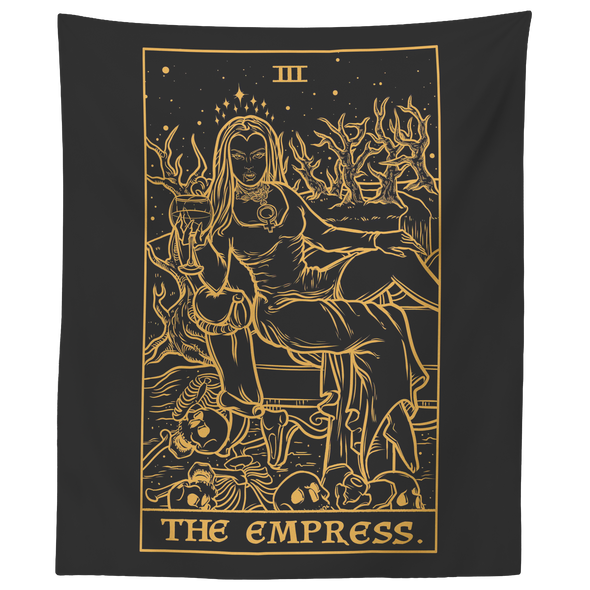 The Empress Tarot Card Tapestry - Gold Edition