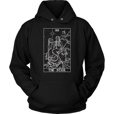 (Black & White) The Star Tarot Card Hoodie - Ghoulish Edition