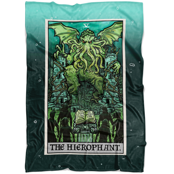 The Hierophant Tarot Card Blanket - Ghoulish Edition (Color / Vertical)
