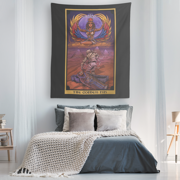 The Goddess Isis Judgement Tarot Card Tapestry (Color/Vertical)