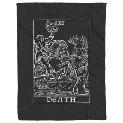 Death Terror Tarot Shadow Edition Black and White Blanket